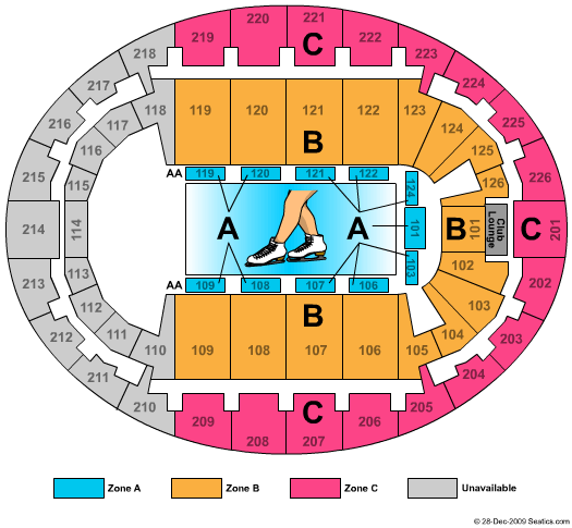 SNHU Arena Ice Show Zone Seating Chart